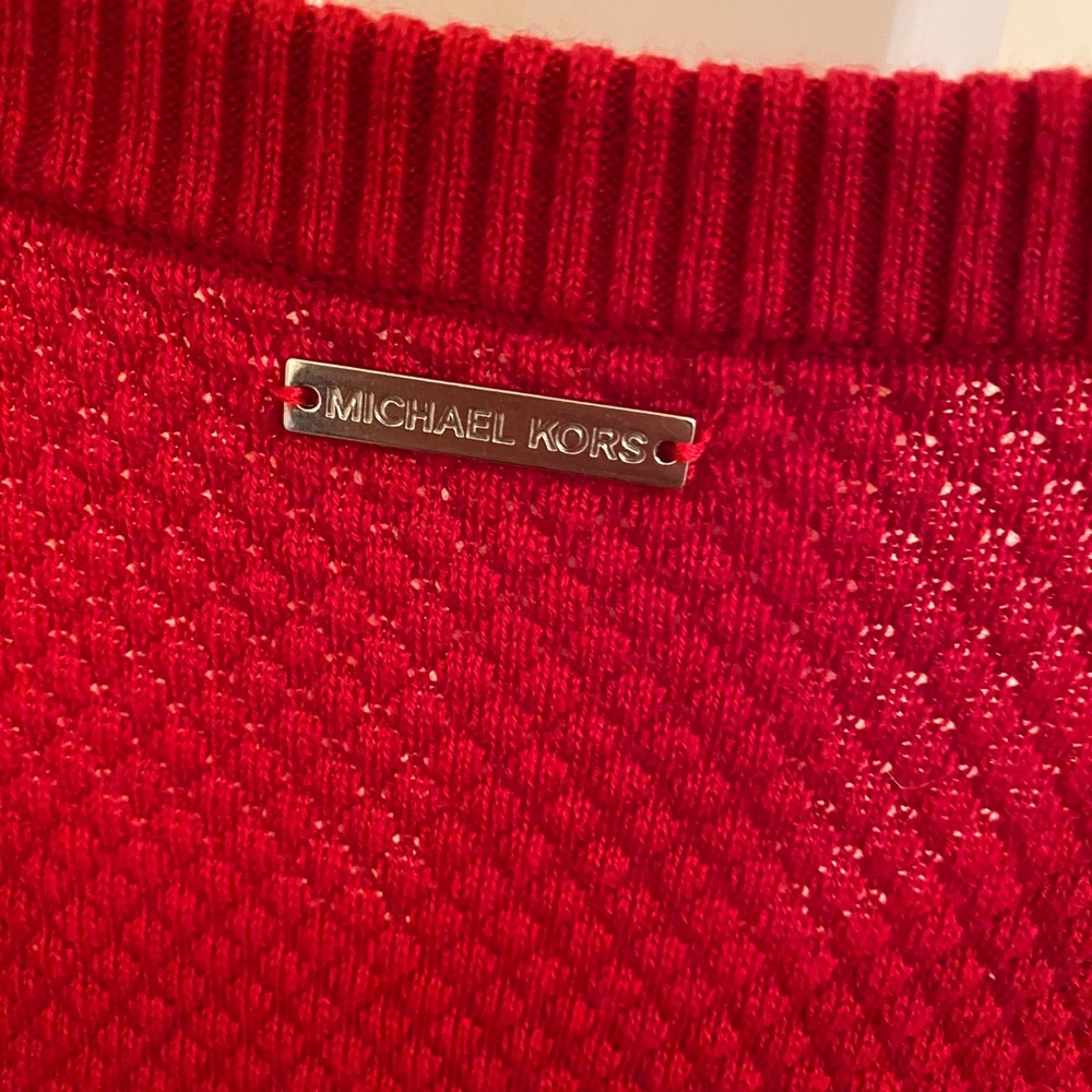 Micheal Kors cold shouldered red sweater